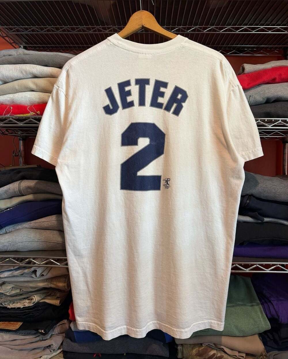 MLB New York Yankees Derek Jeter #2 T-Shirt Size Large White